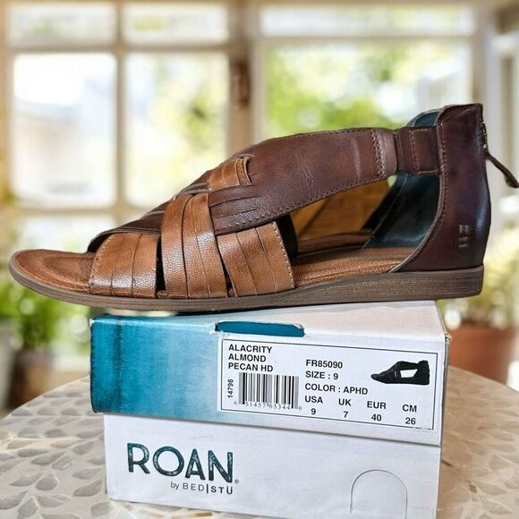 Roan by Bed Stu Alacrity Leather Sandal Brown/Tan Women's Size 9 EU 40 - Picture 13 of 13